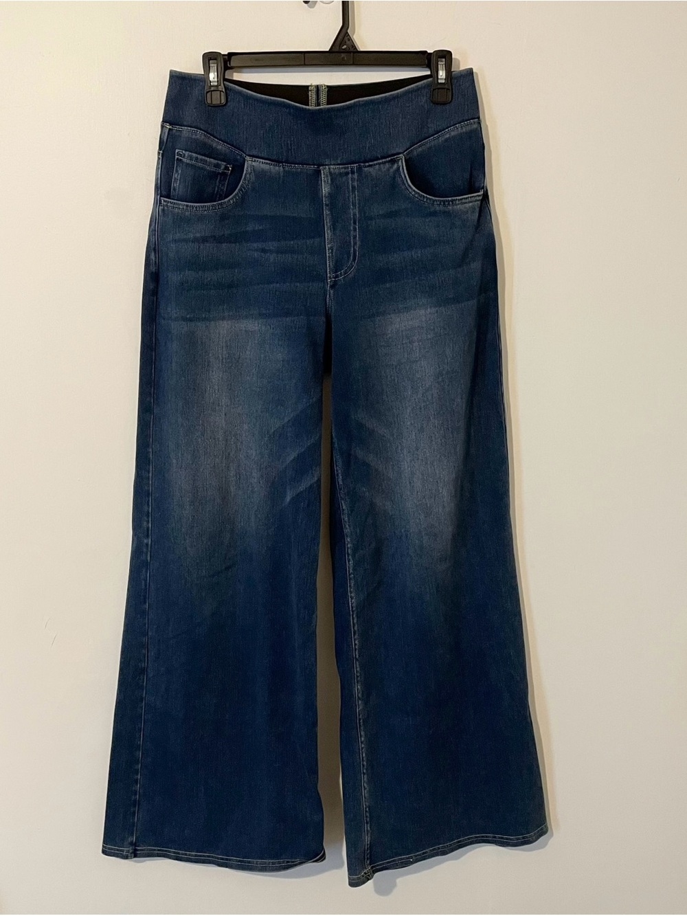 Halara Wide Flare Leg Comfort Elastic Waist Denim Jeans Size Medium Regular